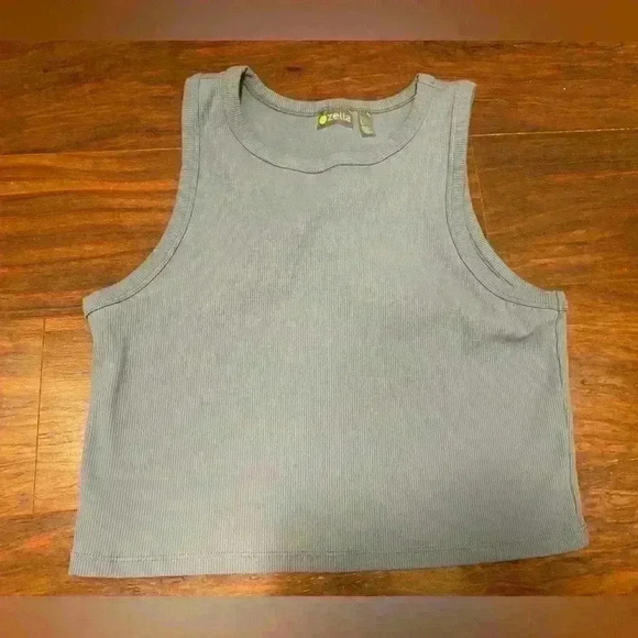 Zella Live In Meet N Greet Ribbed Crop Tank Top L - Picture 3 of 6